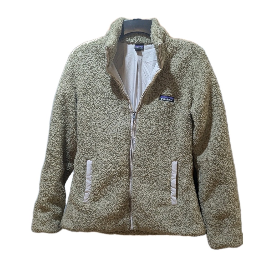 Patagonia Green Los Gatos Jacket Women's Medium Full Zip Retro Soft Sherpa Lined